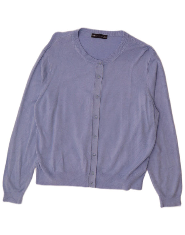 Suéter cardigã feminino MARKS & SPENCER UK 18 XL azul viscose