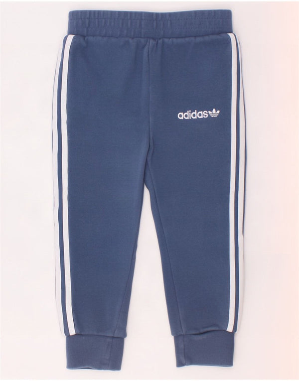 Adidas bebê meninos joggers calças de treino 18-24 meses azul algodão