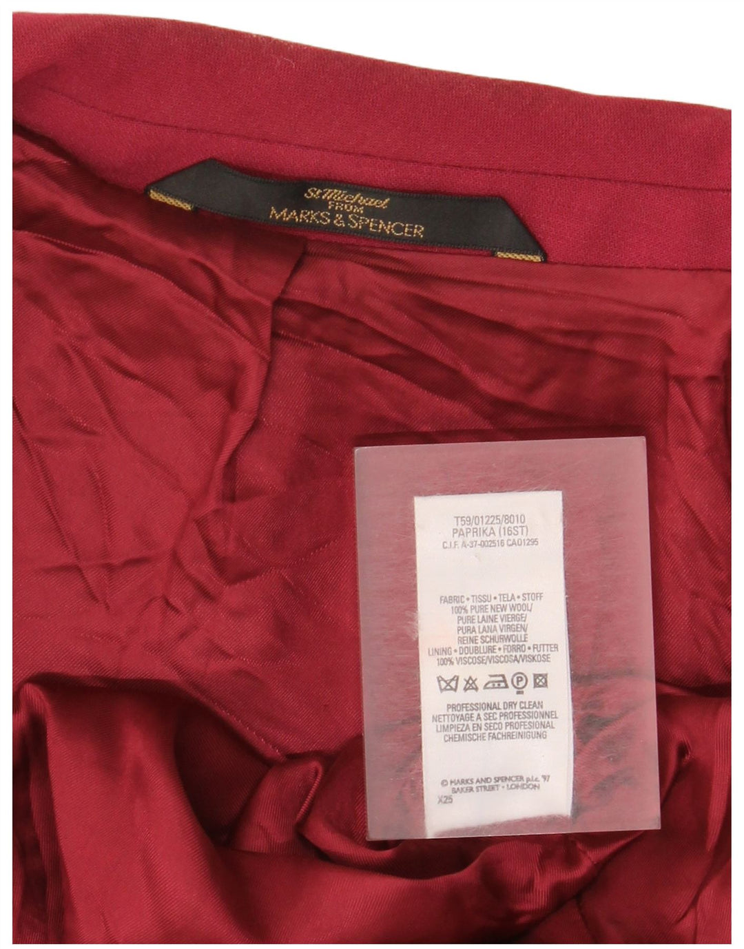 Jaqueta Blazer Feminina Marks & Spencer Standard Fit Reino Unido 16 Grande Borgonha