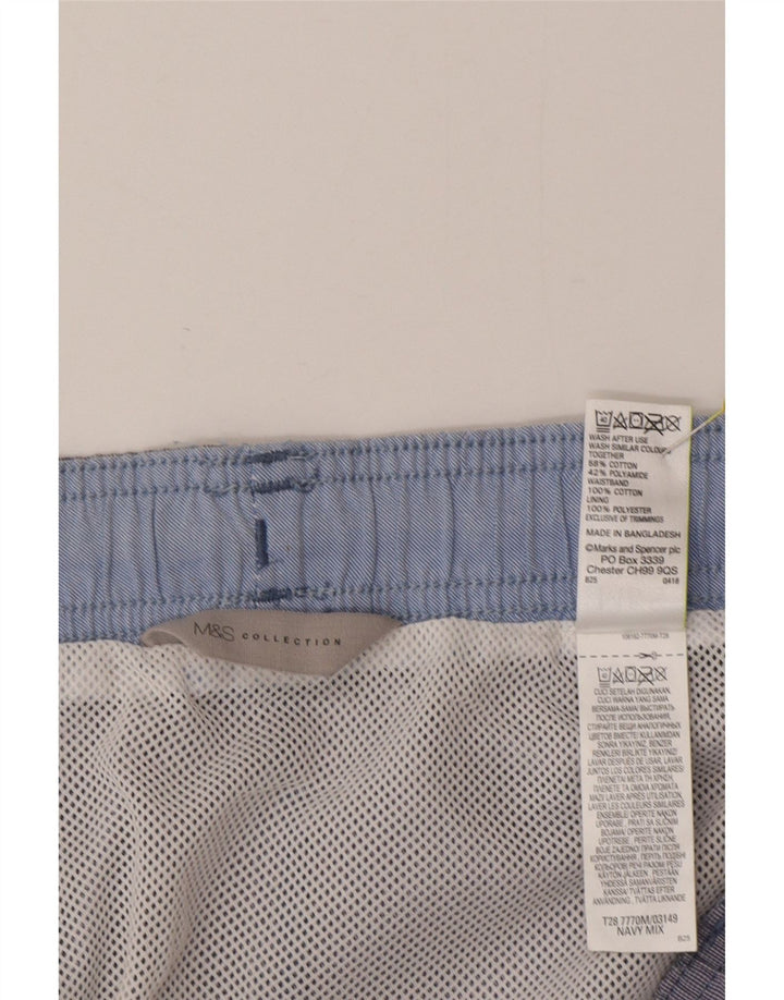 Shorts de natação masculino Marks & Spencer grande algodão azul