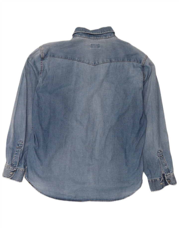 Camisa jeans masculina Carrera XL azul algodão