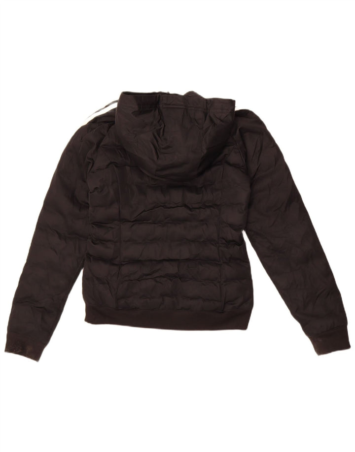 Casaco acolchoado com capuz feminino Adidas UK 6 XS preto poliéster