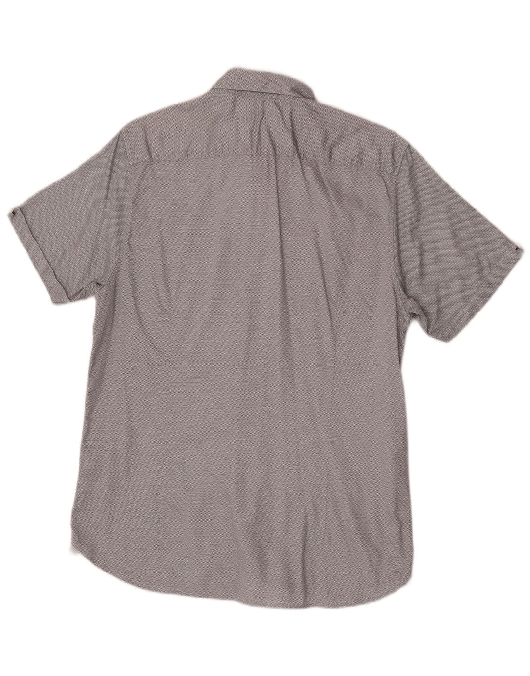 Camisa masculina de manga curta Ted Baker tamanho 4 grande algodão geométrico cinza