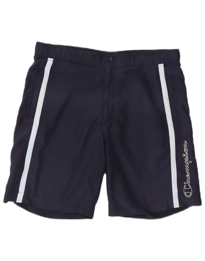Shorts esportivos gráficos masculinos Champion médio azul marinho poliéster colorido