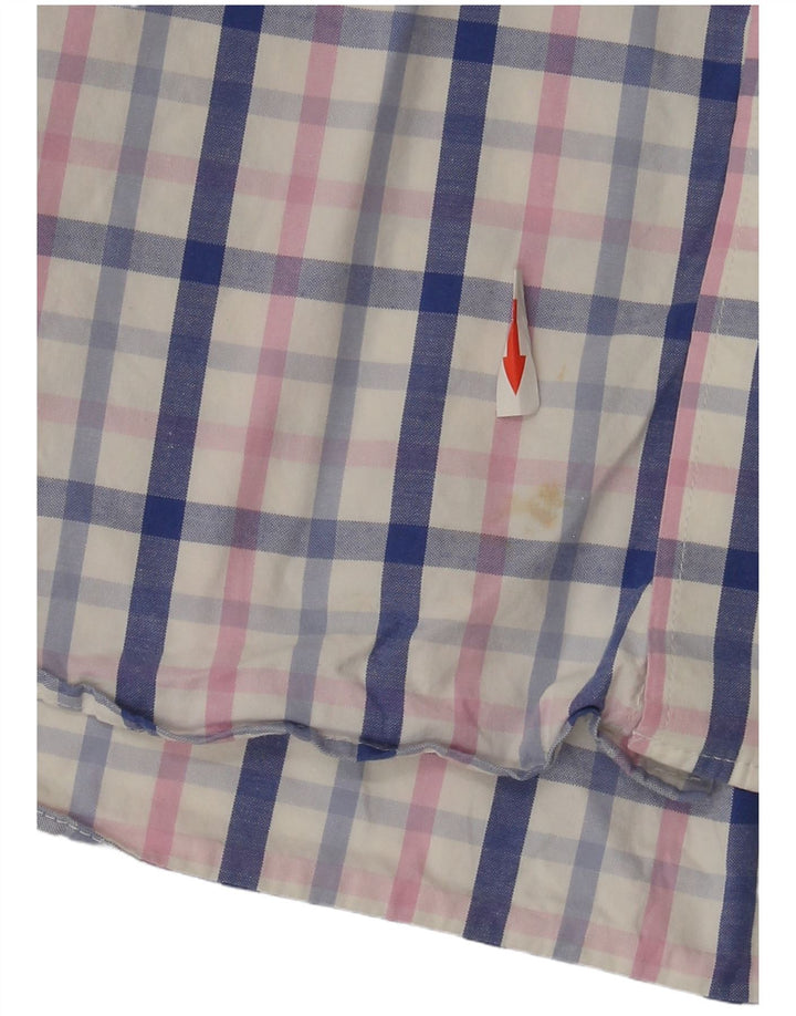 Crew Clothing Camisa masculina clássica de ajuste grande algodão xadrez multicolorido