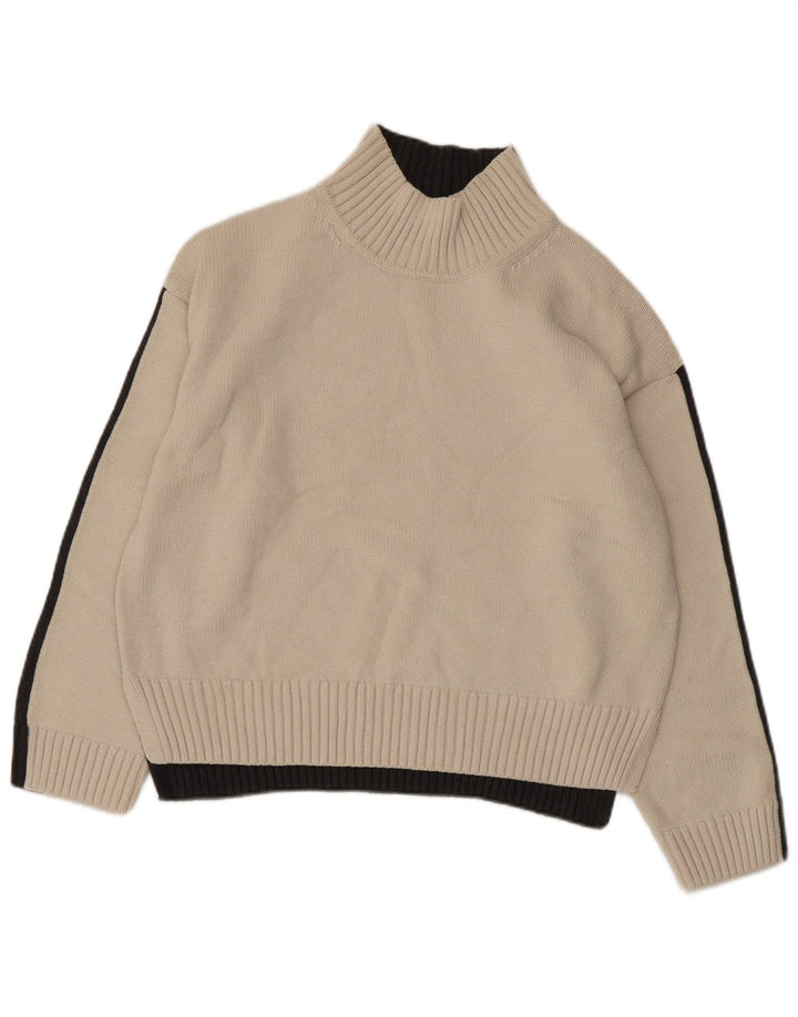 Suéter feminino MARKS & SPENCER com gola tartaruga Reino Unido 14 médio branco