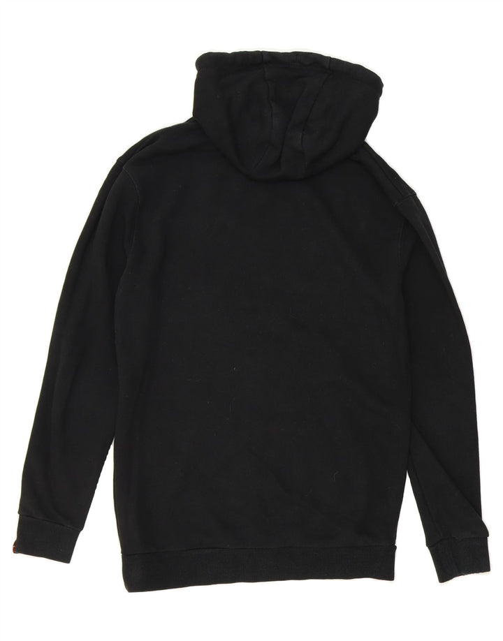 ELLESSE Womens Oversized Graphic Hoodie Jumper UK 6 XS Black Cotton Vintage Ellesse and Second-Hand Ellesse from Messina Hembry 