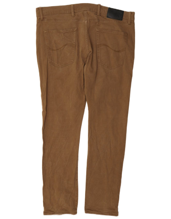 Calça casual slim masculina Marks & Spencer W38 L31 algodão marrom