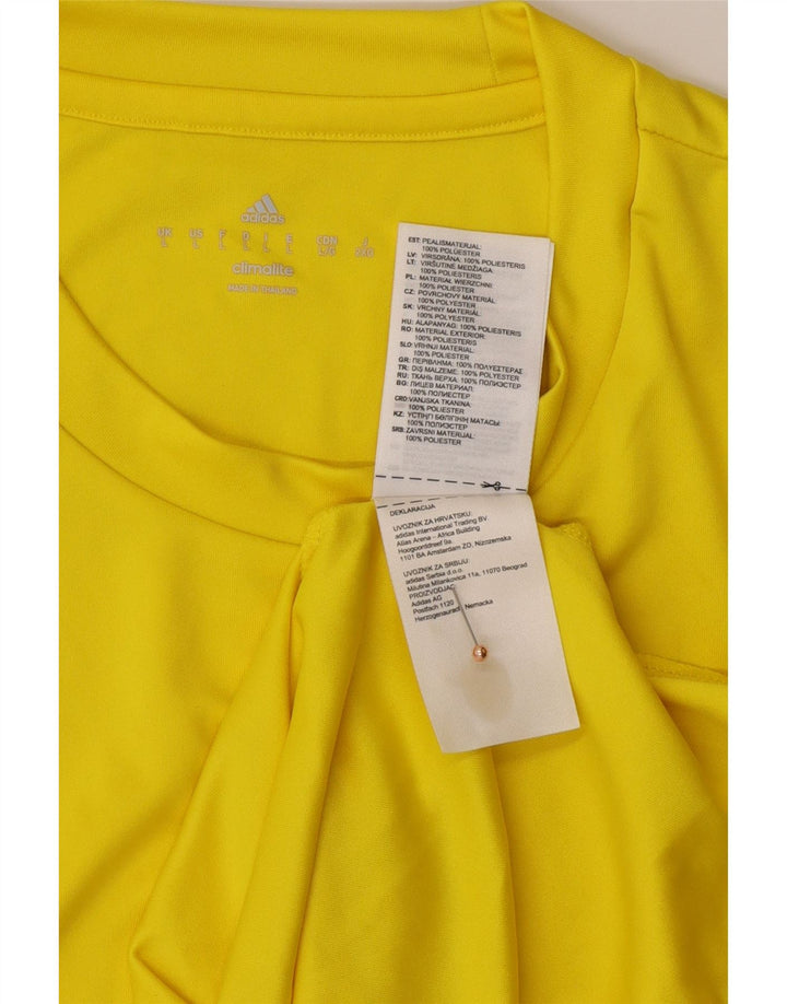 ADIDAS Mens Climalite T-Shirt Top Grande Poliéster Amarelo