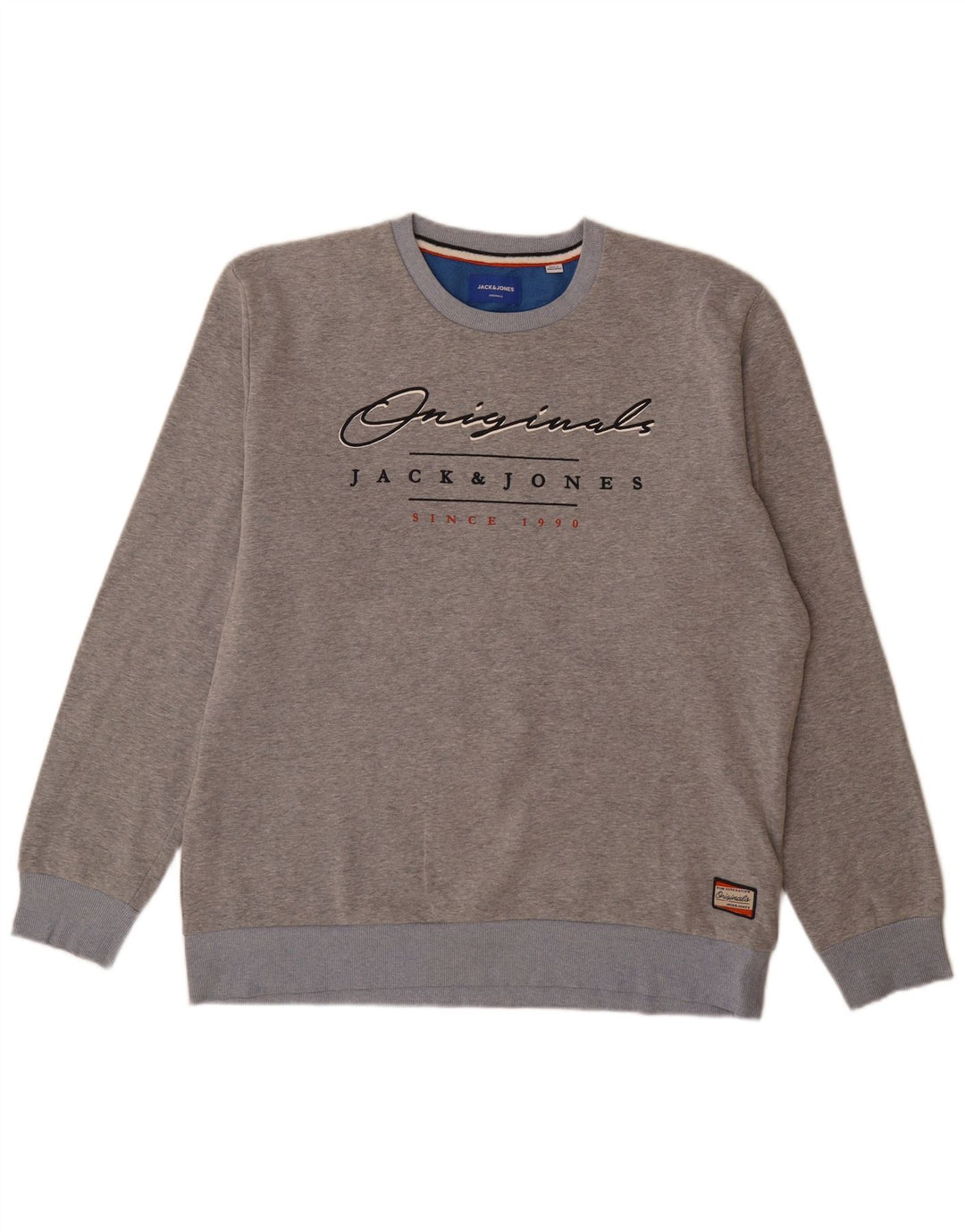 Jack & Jones moletom gráfico masculino jumper 2XL poliéster manchado cinza