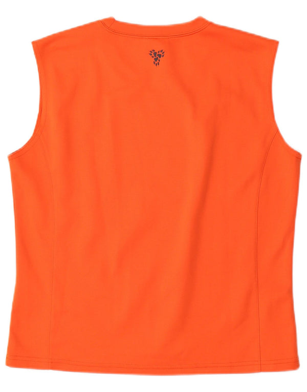 Top colete feminino JACK WOLFSKIN Reino Unido 14/16 grande poliéster laranja