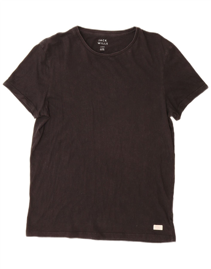 Camiseta feminina Jack Wills UK 16 grande algodão preto
