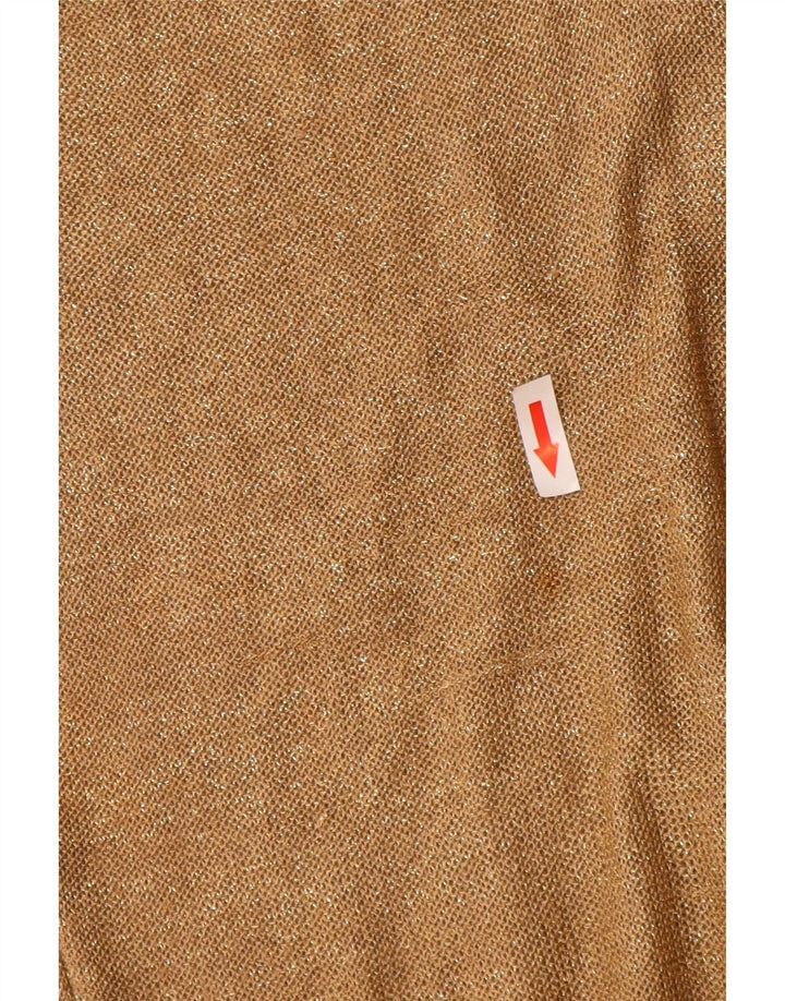 Blusa feminina vintage UK 10 pequena dourada