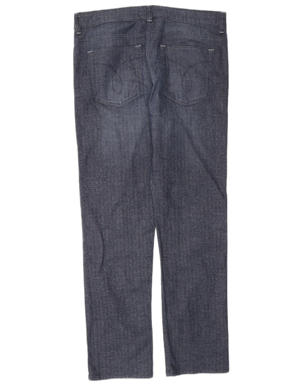 Calça casual regular masculina Calvin Klein W34 L31 azul marinho espinha de peixe