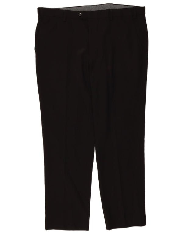 Calça masculina de terno regular Marks & Spencer W40 L31 poliéster preto