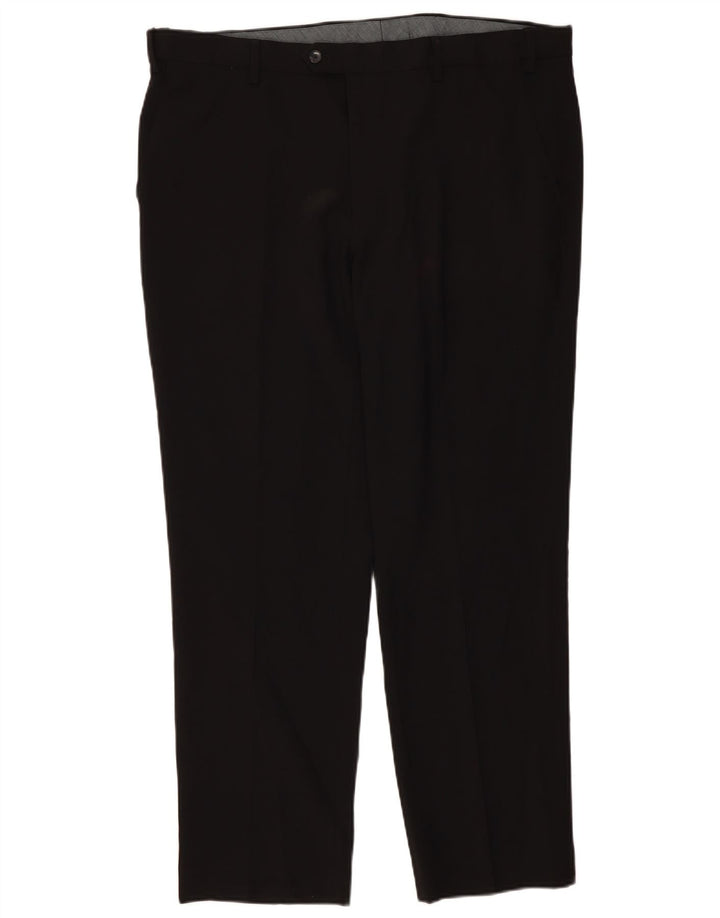 Calça masculina de terno regular Marks & Spencer W40 L31 poliéster preto