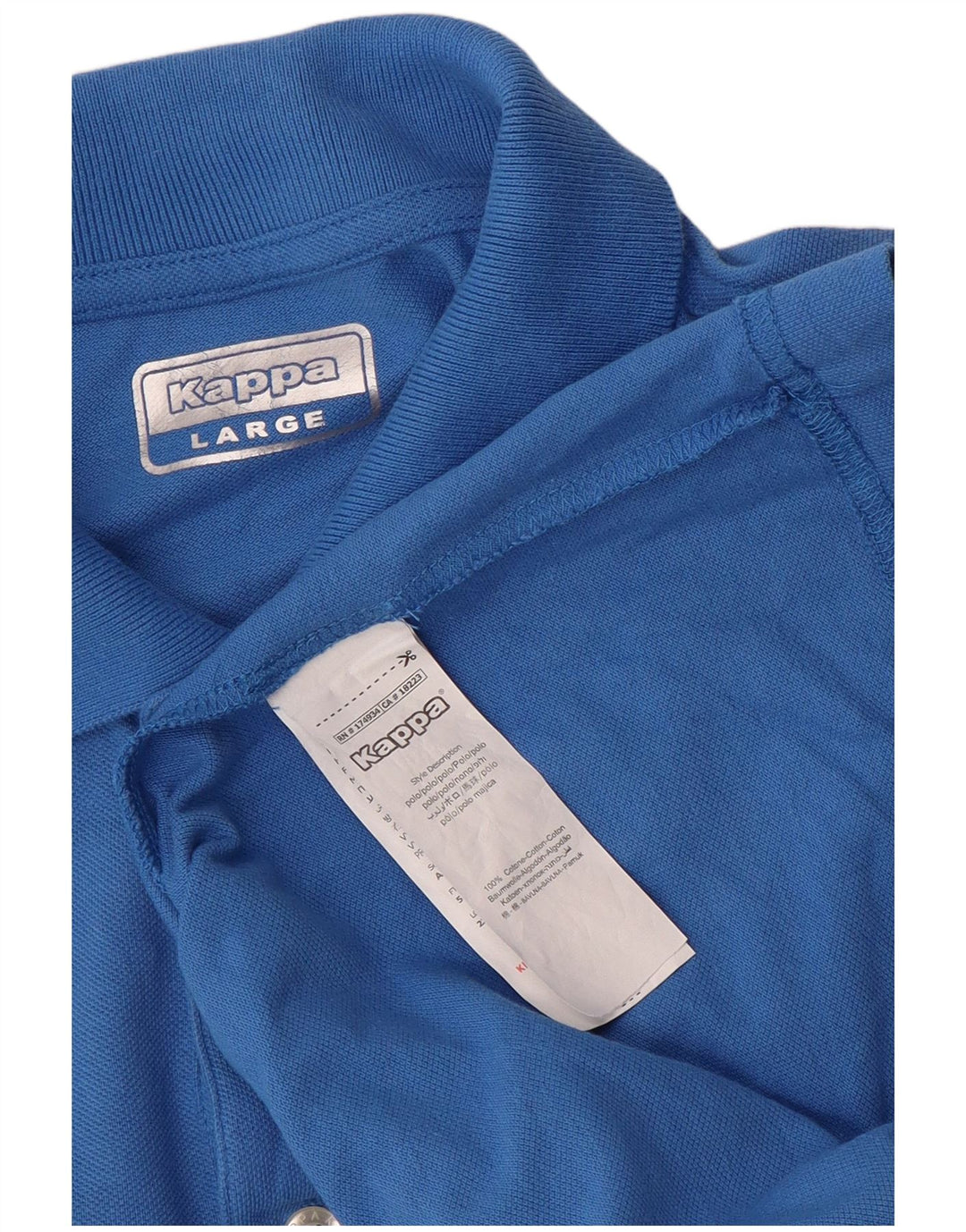 Camisa polo masculina Kappa grande algodão azul