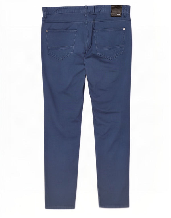 Zara Calça masculina skinny casual EU 46 XL W36 L30 azul algodão