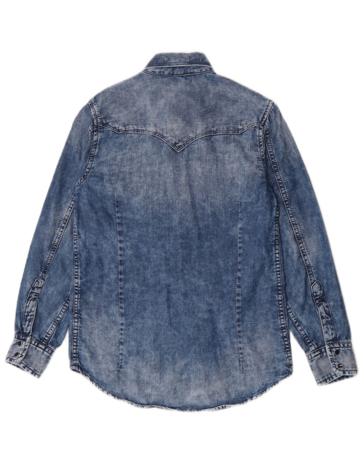 Diesel Camisa jeans masculina 9-10 anos algodão azul