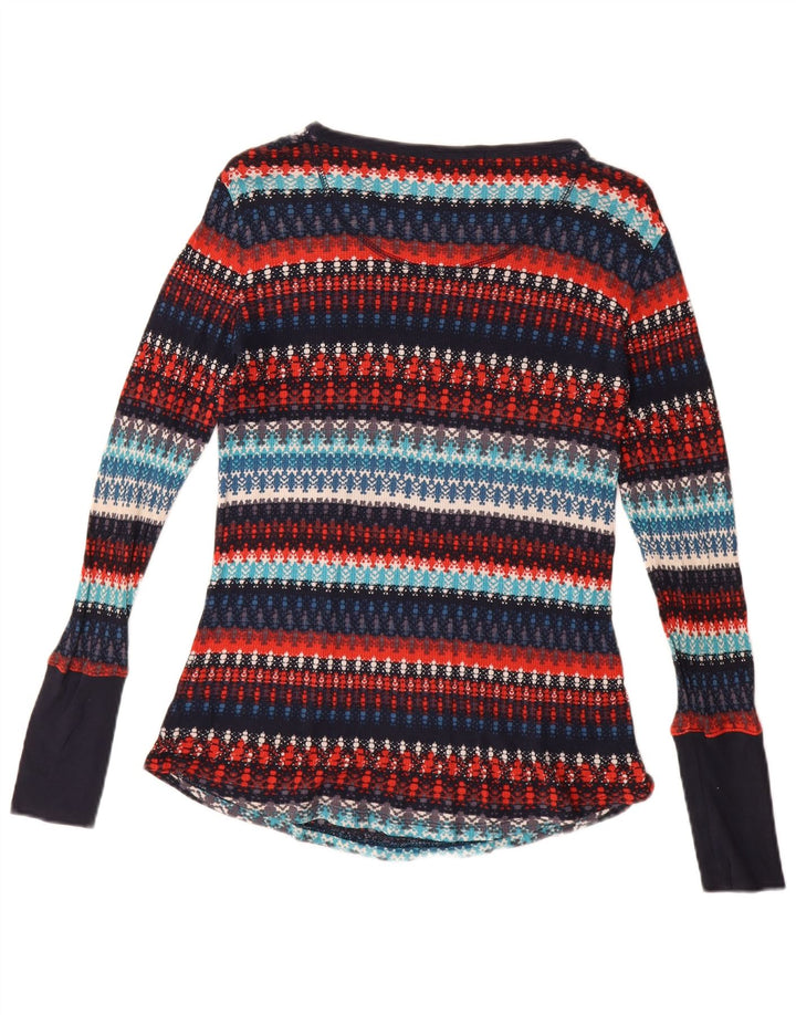 Suéter feminino com gola canoa ORVIS Reino Unido 14 listrado grande multicolorido