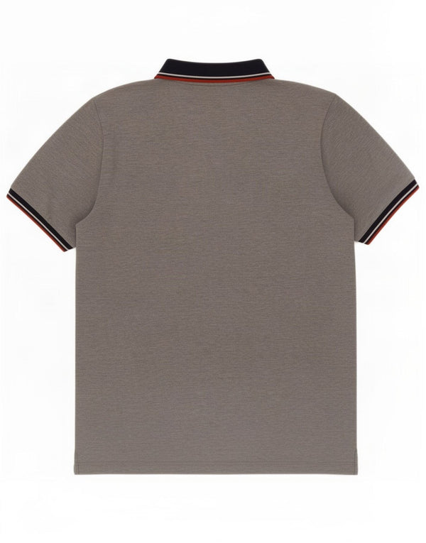 Adidas Mens Clima 365 Polo Shirt Cinza Médio Algodão Colorblock