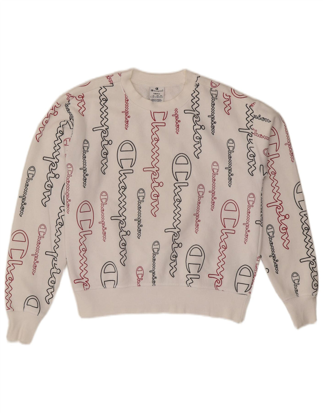 CHAMPION Suéter feminino gráfico oversized com capuz Reino Unido 10 pequeno branco