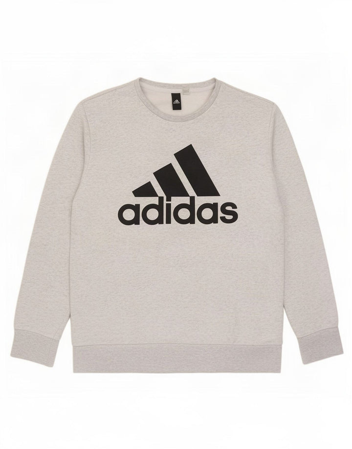 Adidas Mens Graphic Moletom Jumper Médio Cinza Salpicado