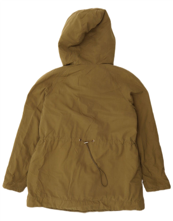 Jaqueta Parka com capuz feminina Zara UK 6 XS cáqui poliéster