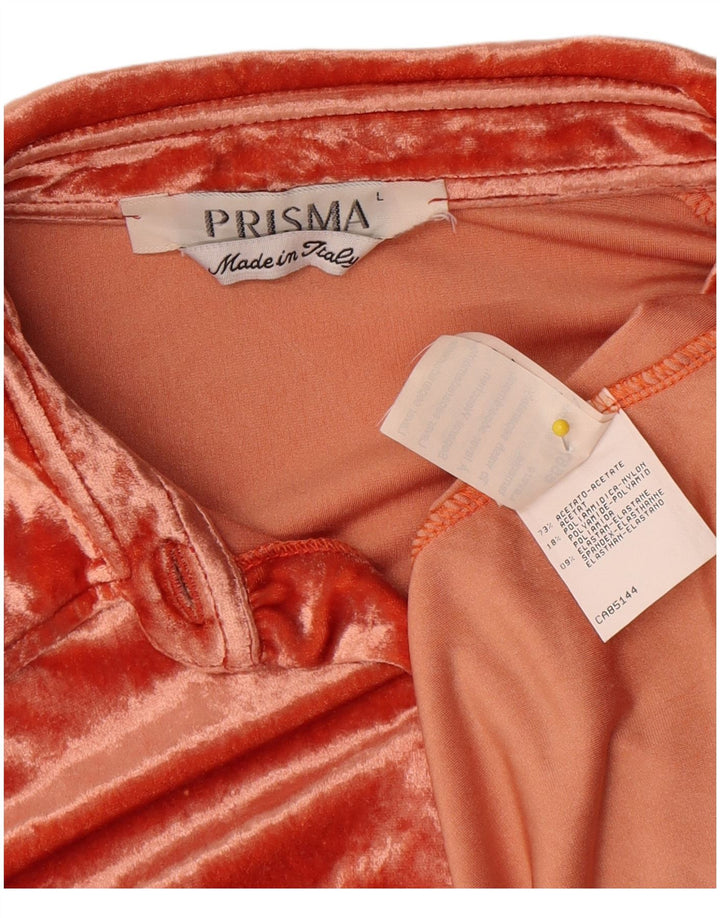 Blusa feminina de veludo Prisma Reino Unido 16 grande acetato laranja