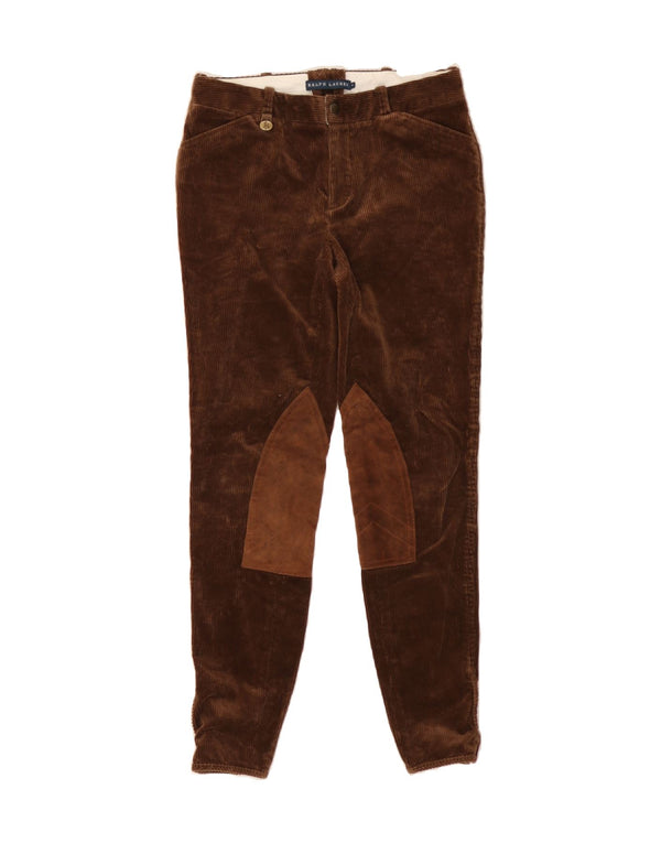RALPH LAUREN Womens Corduroy Trousers US 4 Small W27 L27 Brown Colourblock