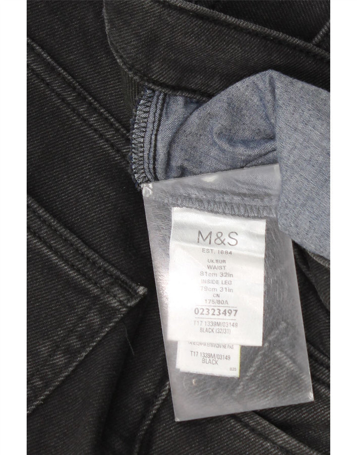 Marks & Spencer Mens Jeans Slim W32 L31 Algodão Preto