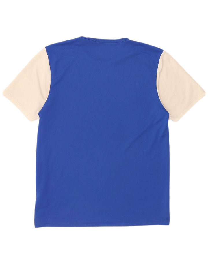 Adidas Mens Climalite Camiseta Top Médio Azul Colourblock Poliéster