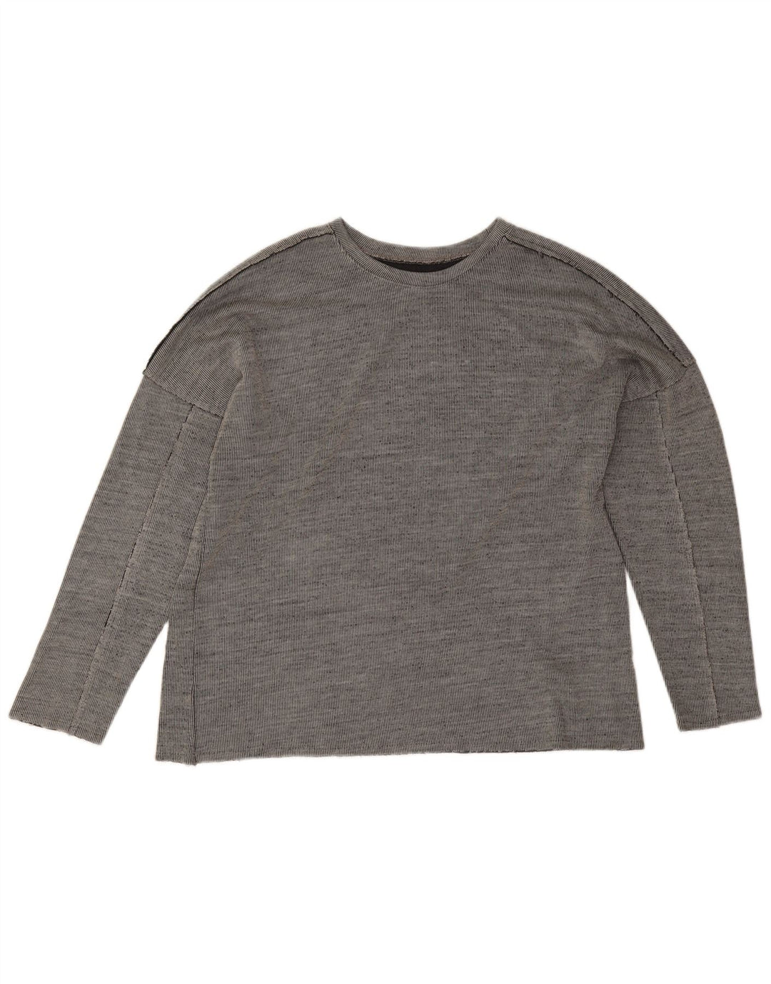 Top masculino vintage de manga comprida XL cinza acrílico