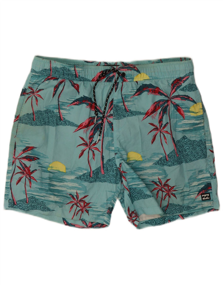 Shorts de natação masculino Billabong gráfico grande azul havaiano