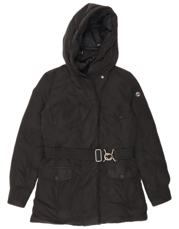 Casaco acolchoado com capuz feminino Timberland UK 10 pequeno poliéster preto