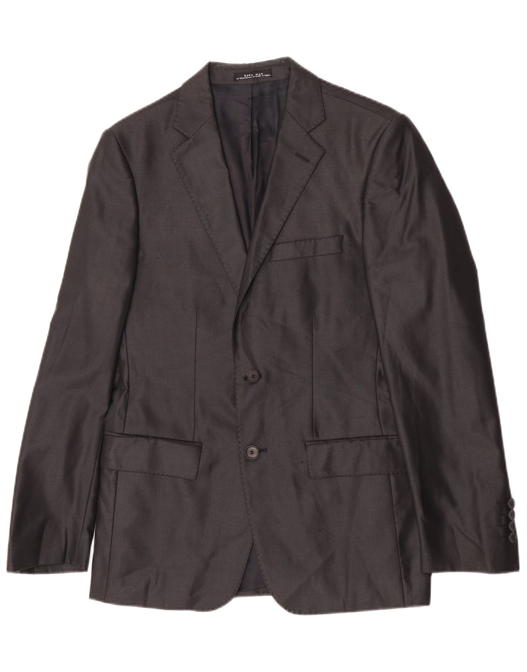 Jaqueta blazer masculina Zara com 2 botões EU 48 médio preto