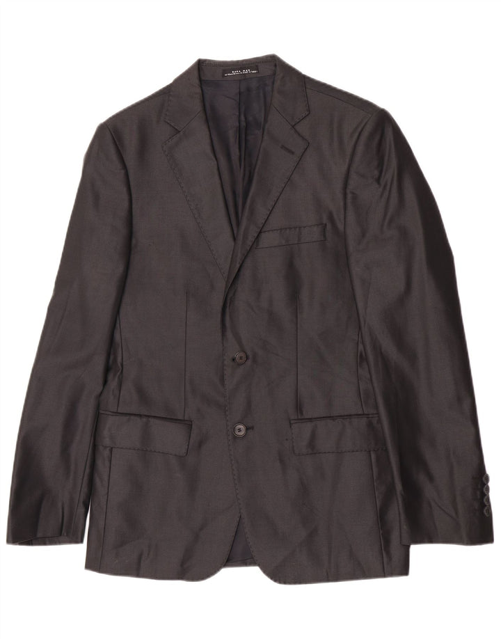 Jaqueta blazer masculina Zara com 2 botões EU 48 médio preto