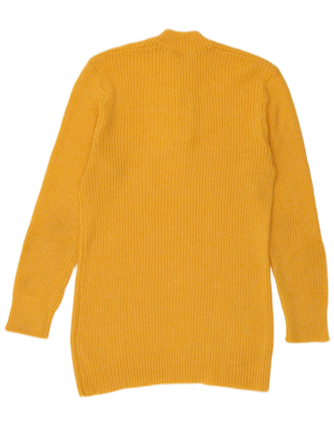 Suéter vintage masculino com gola com botão pequeno amarelo