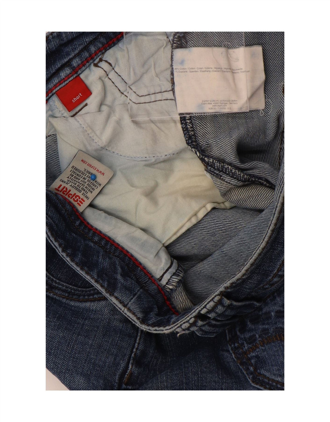 Calça jeans feminina Esprit Bootcut UK 10 pequena W28 L30 azul algodão