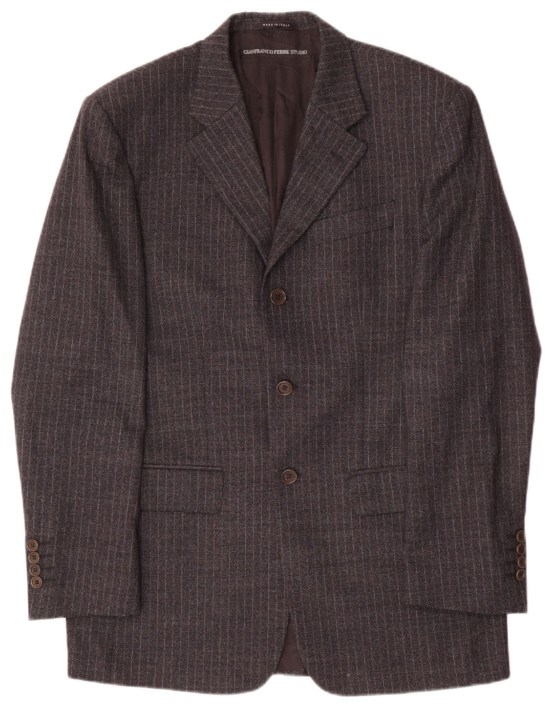 Terno masculino de 2 peças Gianfranco Ferre Reino Unido 38 médio W34 L33 listrado cinza