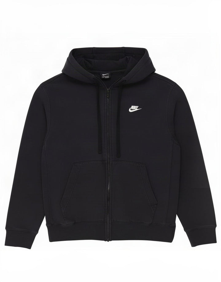 Suéter Nike masculino com capuz e zíper médio preto algodão
