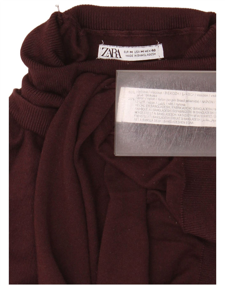 Zara Suéter masculino com gola redonda e viscose média Borgonha