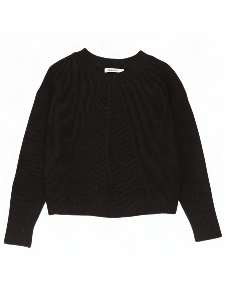 Zara Suéter feminino oversized com gola canoa Reino Unido 10 pequeno preto