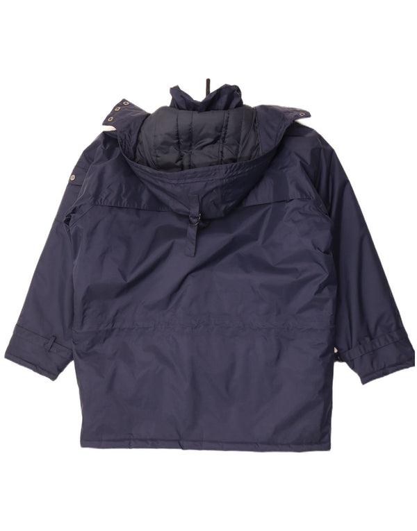 Casaco masculino acolchoado com capuz grande Helly Hansen Reino Unido 36 pequeno azul marinho