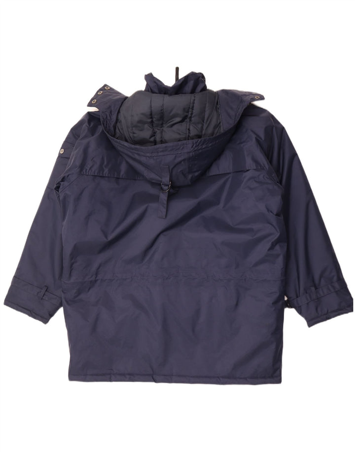 Casaco masculino acolchoado com capuz grande Helly Hansen Reino Unido 36 pequeno azul marinho