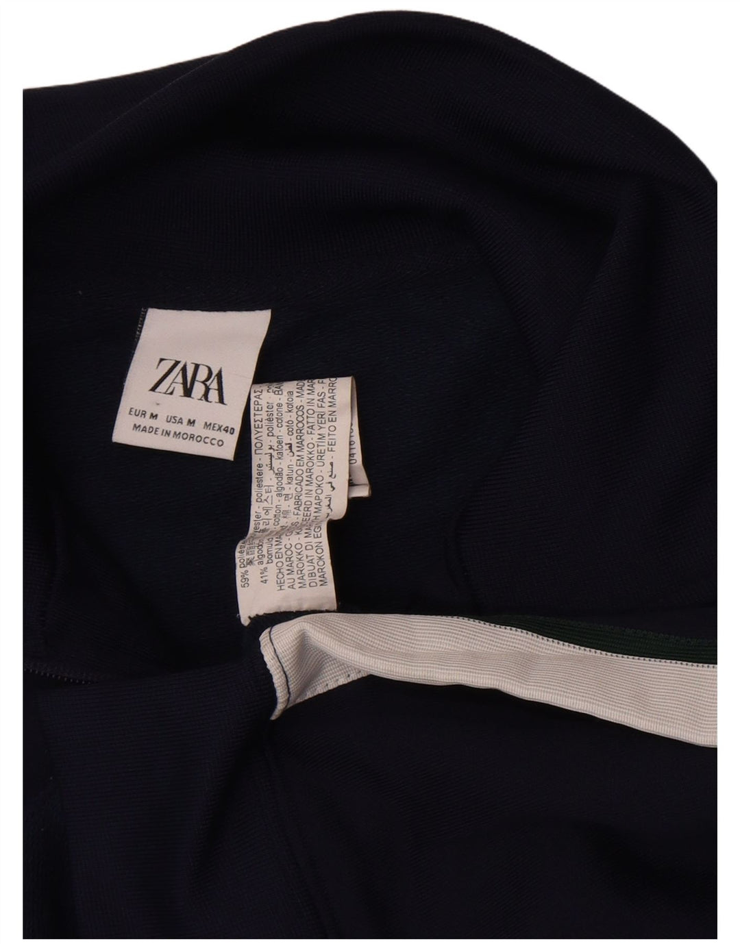 Zara Jaqueta masculina de agasalho médio azul marinho poliéster colorblock