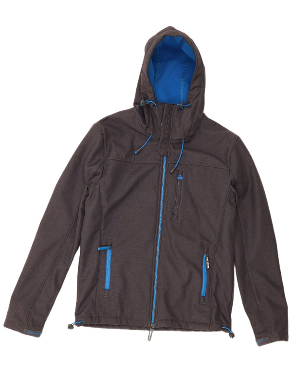 Jaqueta corta-vento masculina Superdry The Windtrekker com capuz Reino Unido 40 grande cinza