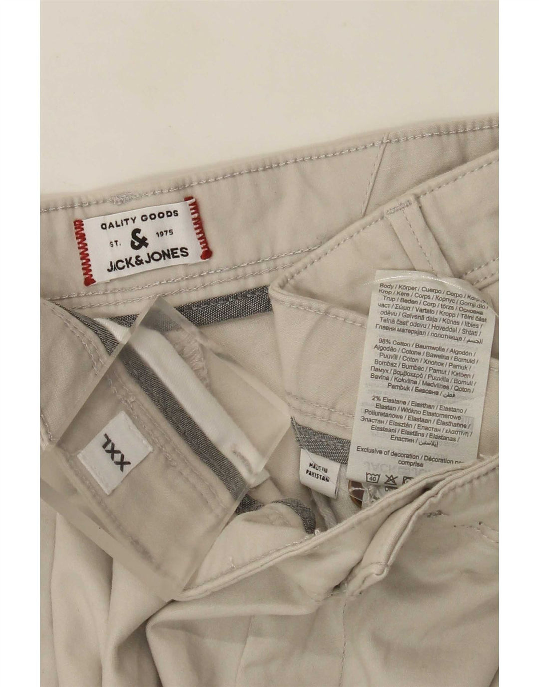 Shorts Chino Masculino Regular Jack & Jones 2XL W42 Algodão Bege