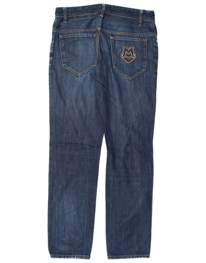 Calça jeans reta masculina Moschino W32 L31 algodão azul