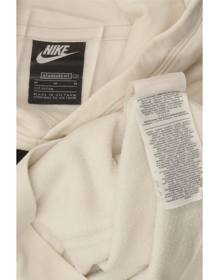 NIKE Boys Graphic Standard Fit moletom com capuz 10-11 anos médio branco